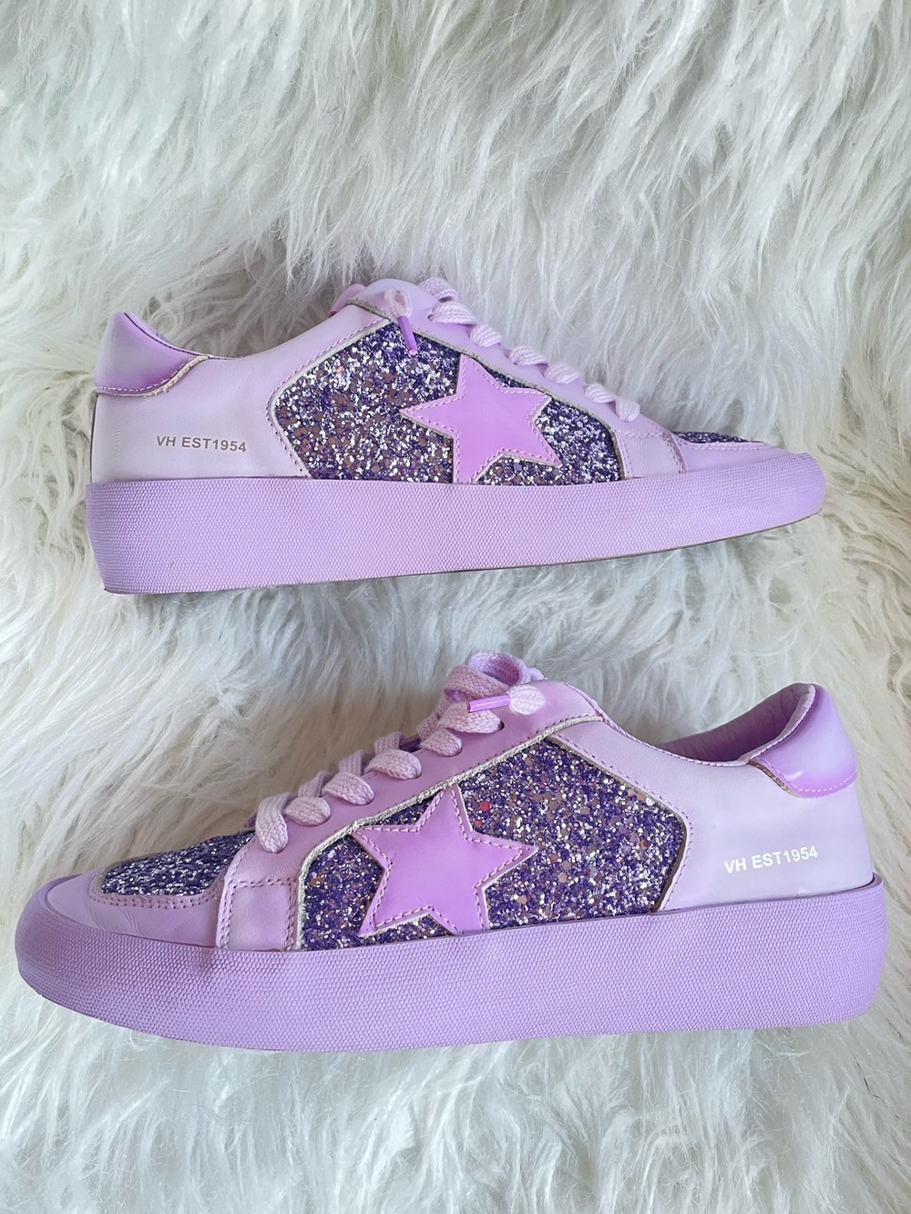 Vintage Havana Lavender Glitter Star Sneakers size 9